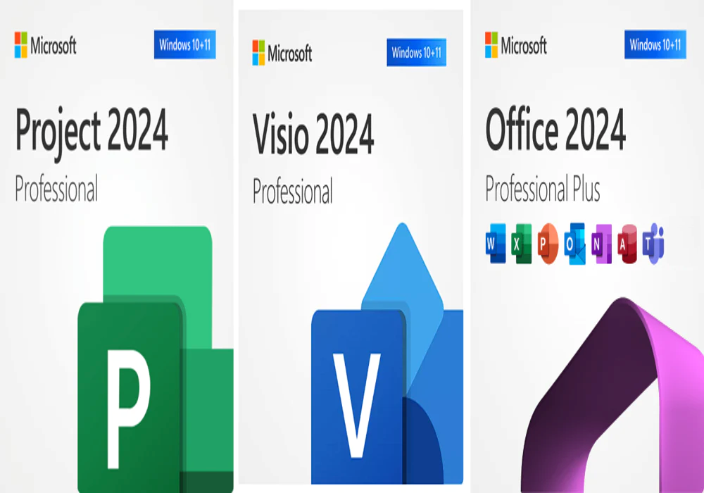 MICROSOFT OFFICE 2024 PRO PLUS, VISIO 2024 PRO & PROJECT 2024 PRO BUNDLE